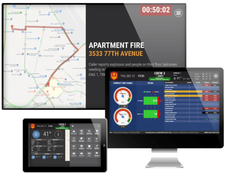 First Arriving Fire Station Digital Signage - EMS & Police Departments