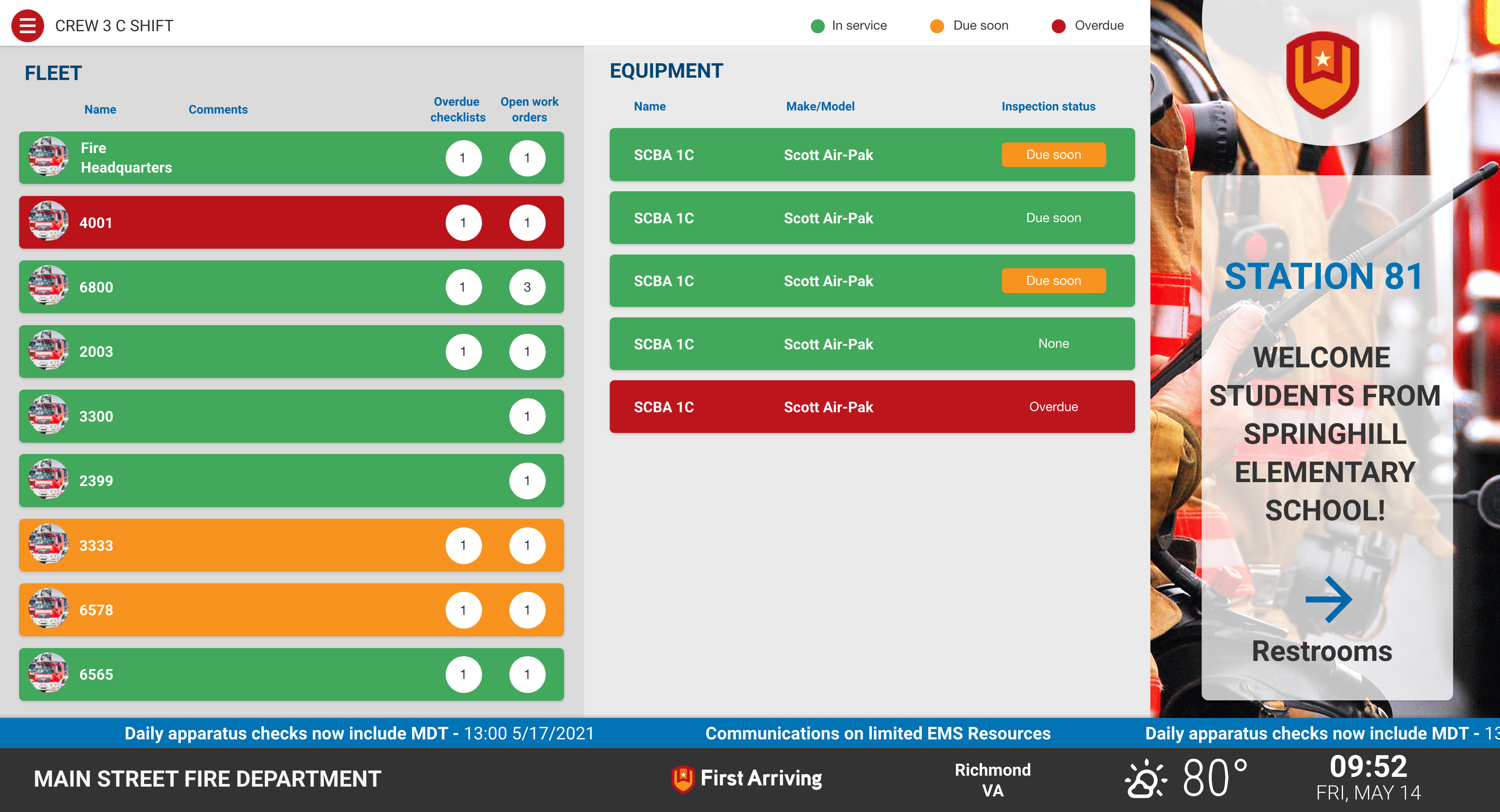 Digital Signage & Dashboards for Fire Departments & EMS - First Arriving