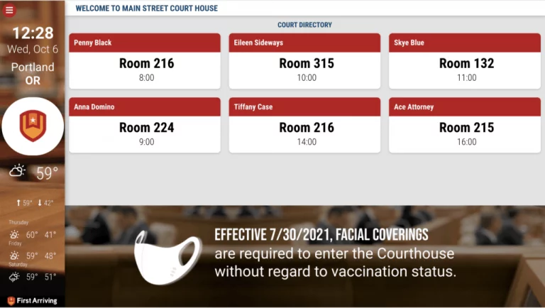 Digital Signage - Courtroom Wayfinding